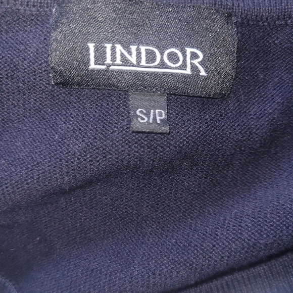 Lindor Navy Blue Sweater with Striped Front S - Picture 7 of 7